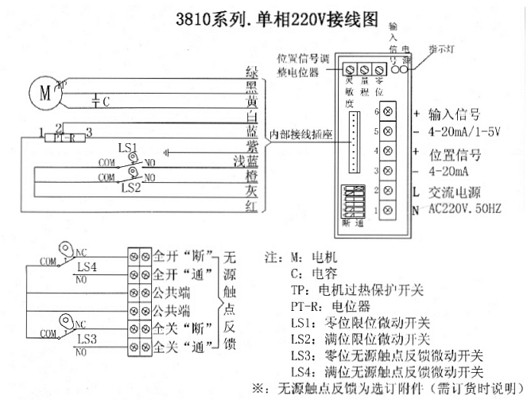 電動(dòng)執(zhí)行器接線圖