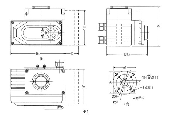 CHV型電動(dòng)執(zhí)行器外觀尺寸