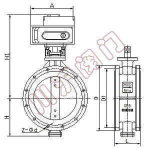 電動法蘭蝶閥 結構圖