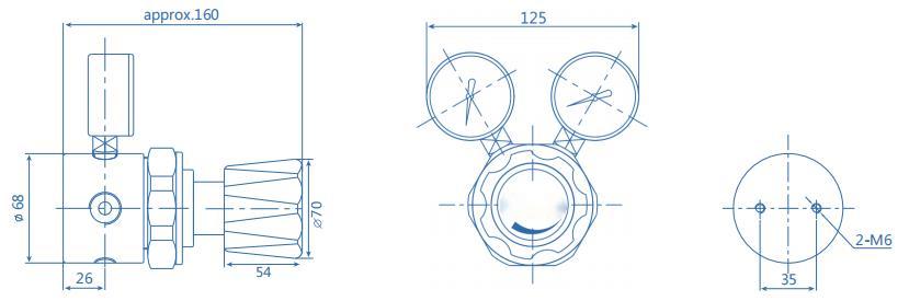 CHY-3型氣體減壓閥外型尺寸